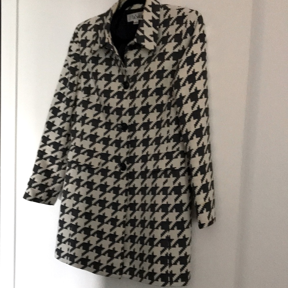COPY - LeSuit dress coat black and crème checked pattern